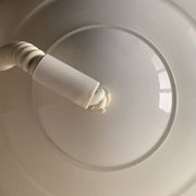 Vintage white metal pendant light - up and down system - Space Age Design