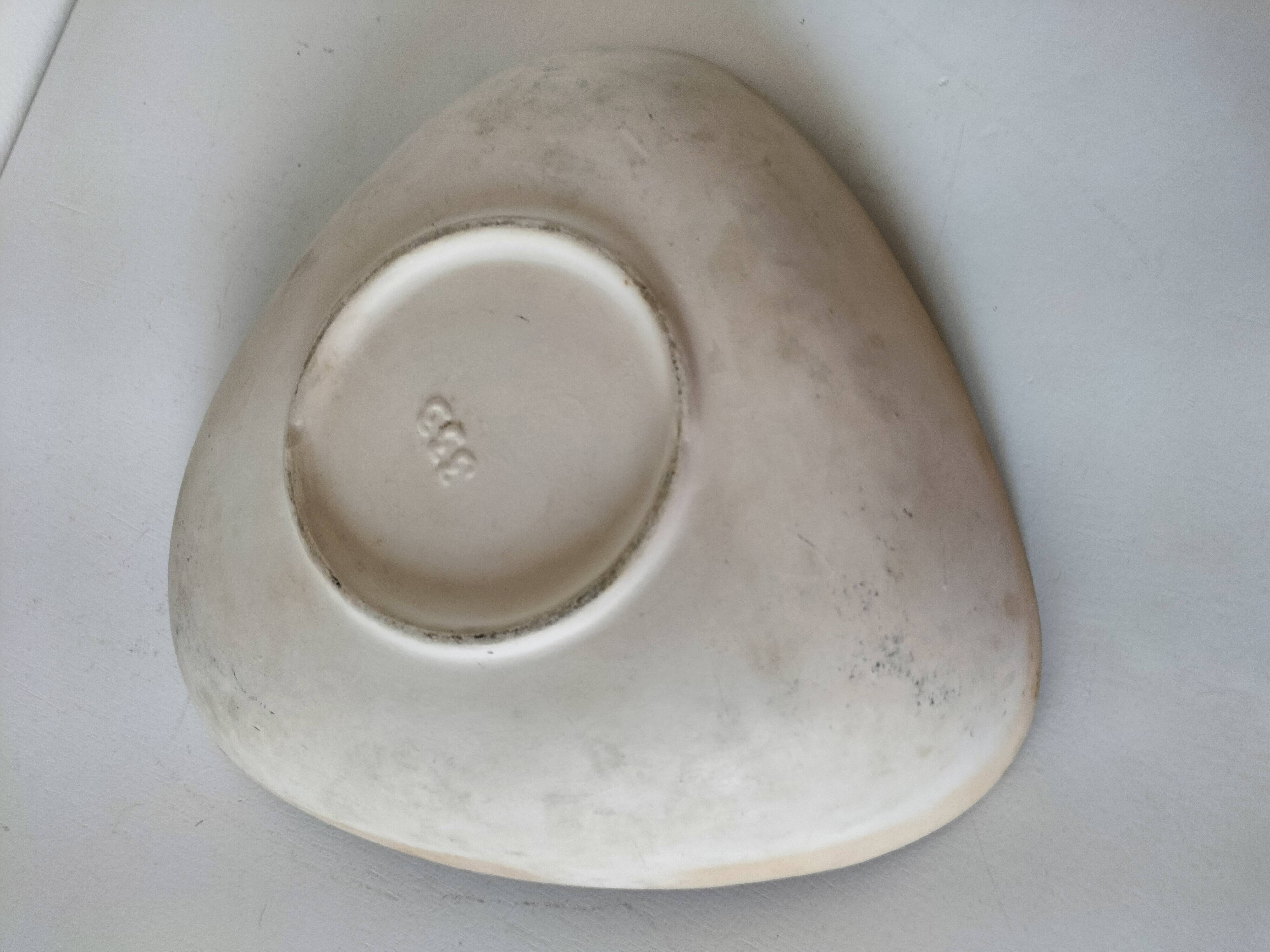 Vintage triangular ceramic bowl