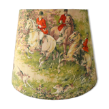 Abat-jour en tissu vintage chasse à courre