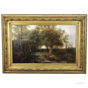 Ludwig Sellmayr - Stag with doe and fawn in the forest around 1880