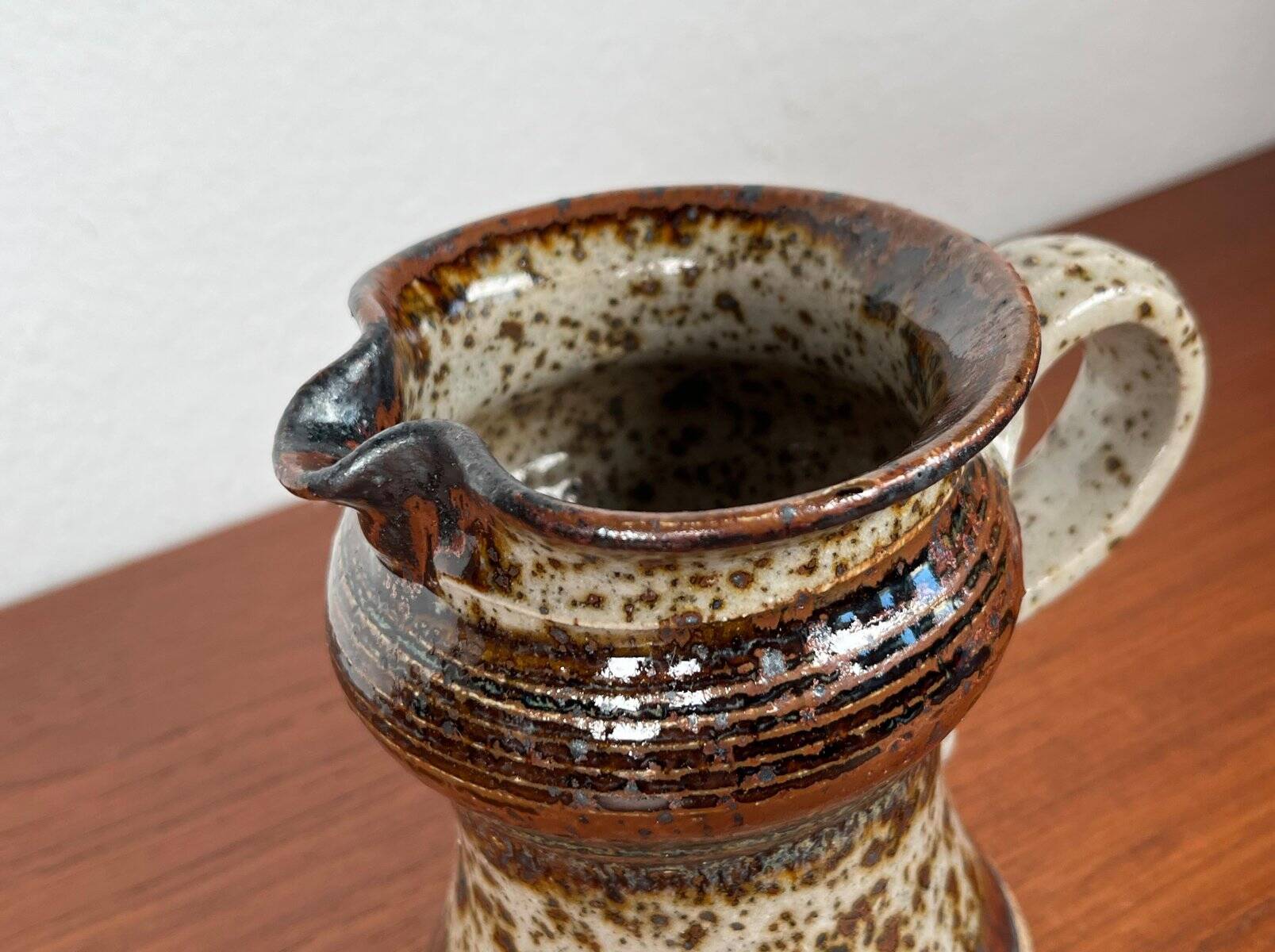 Ceramic workshop carafe vase from mid-century Danish design by Erik Askholm, 1960s.