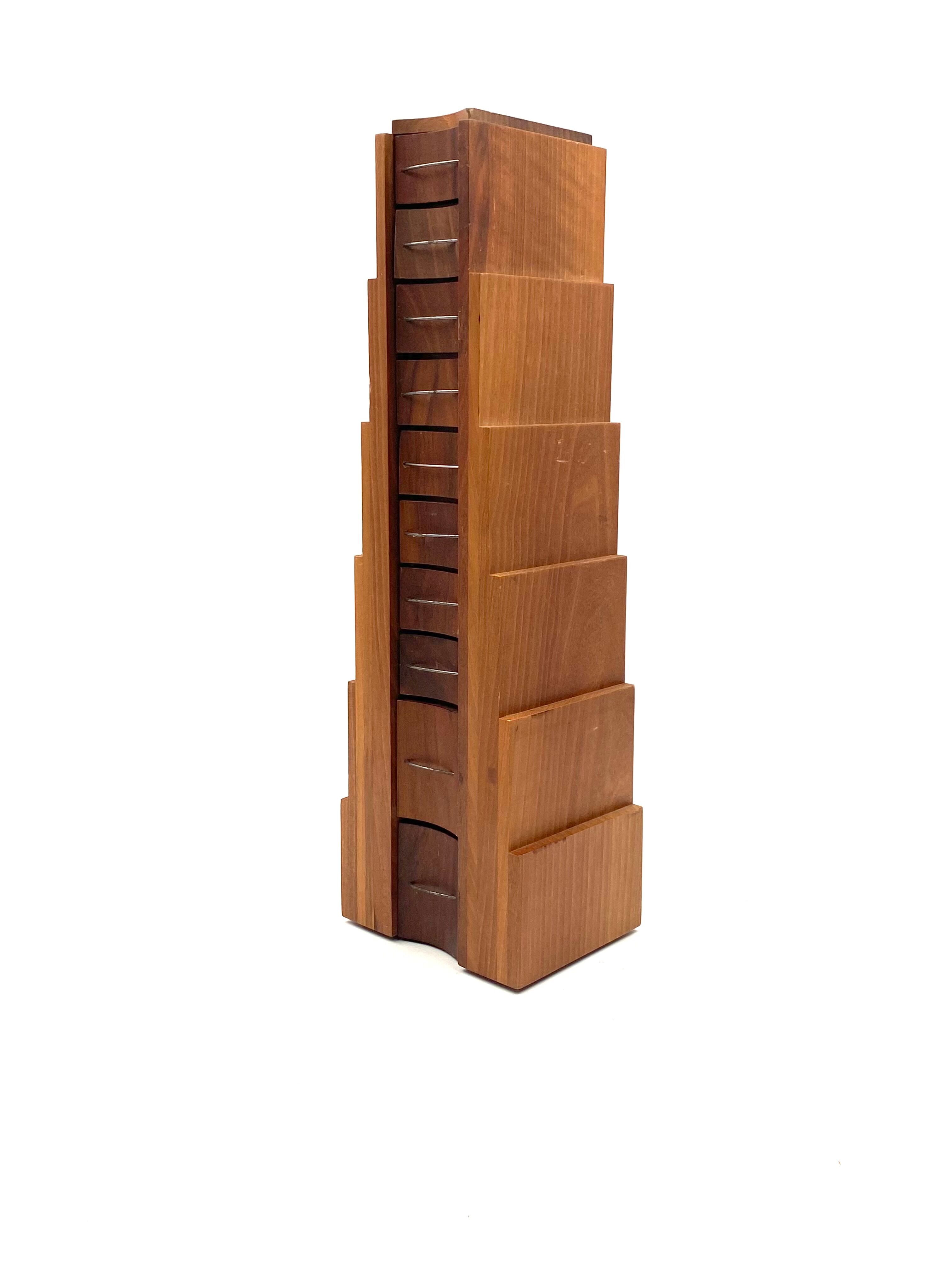 Wooden drawers jewelry box, Italy 1970s