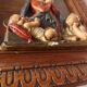 Painting, low relief in polychrome plaster, virgin mary, child jesus on wooden frame