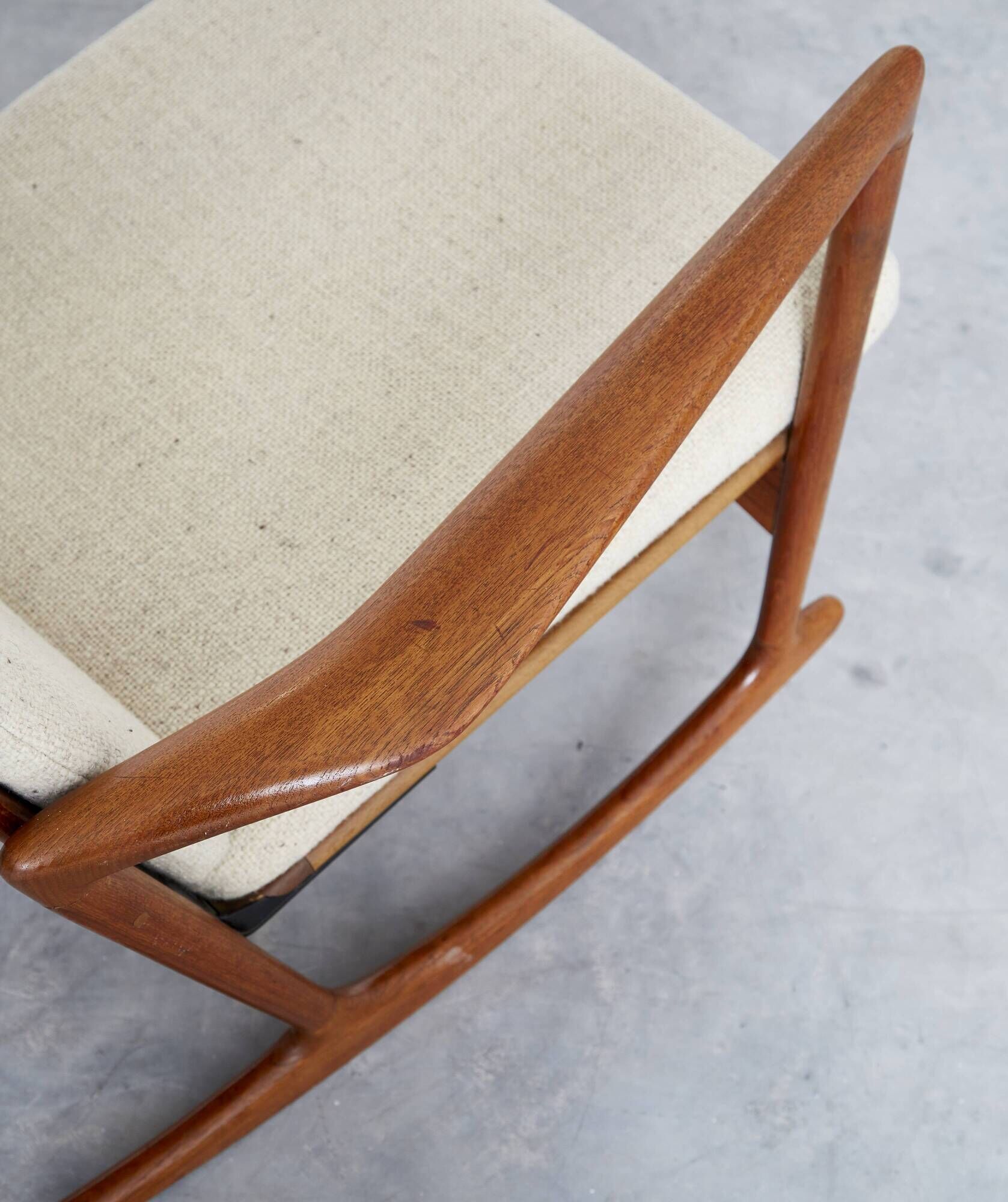 Rocking chair, model 650-15, by Ib Kofod-Larsen for Chr. Linneberg