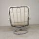 Fauteuil Leolux, fauteuil pivotant avec revêtement en cuir blanc, années 1960