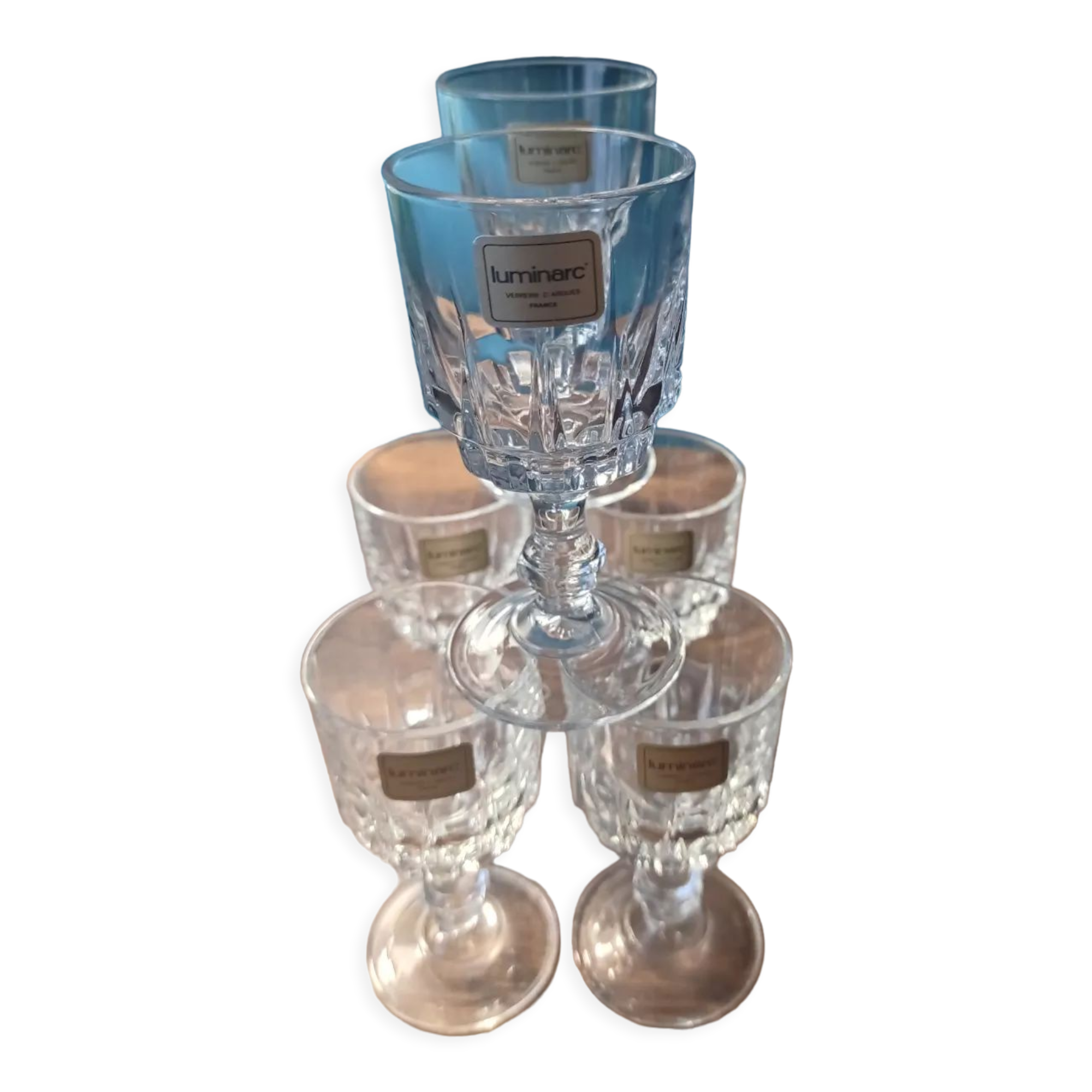 4 verres à pied Luminarc, modèle Suède, années 1970