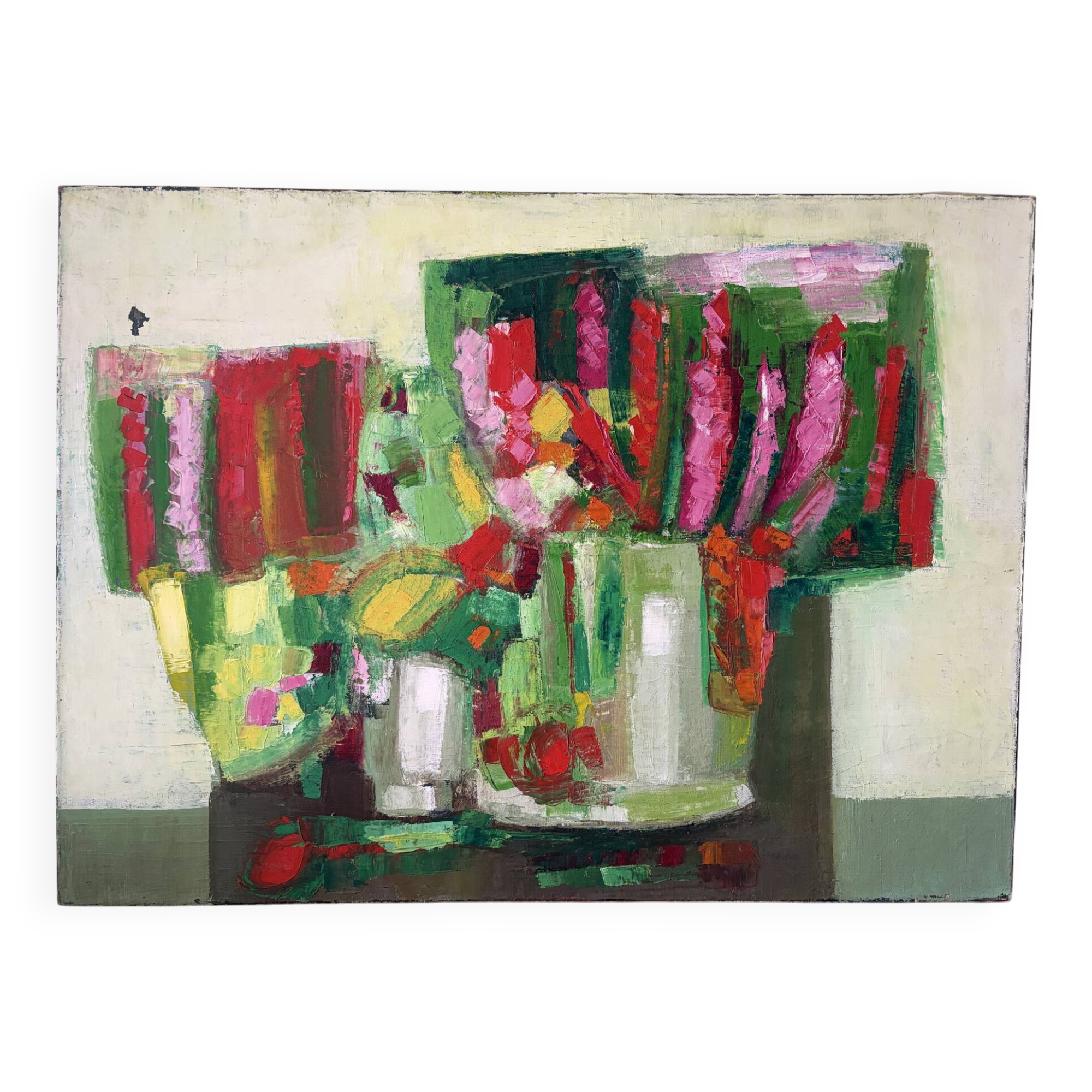 Abstract bouquets, knife oil painting