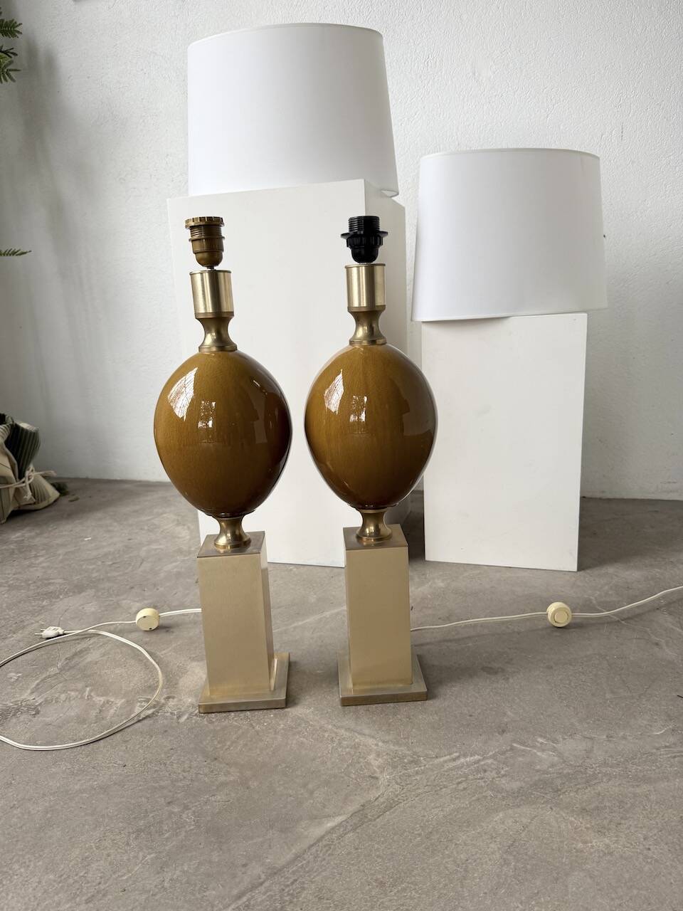 Pair of Philippe Barbier table lamps from the 70s