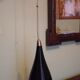 Suspension signed Vianne, inverted drop in glass lined black nuanced and purple interior
