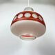 Suspension en verre opalin dépoli et rouge, 1960-70
