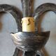 Brutalist iron wall light "fleur de lys"