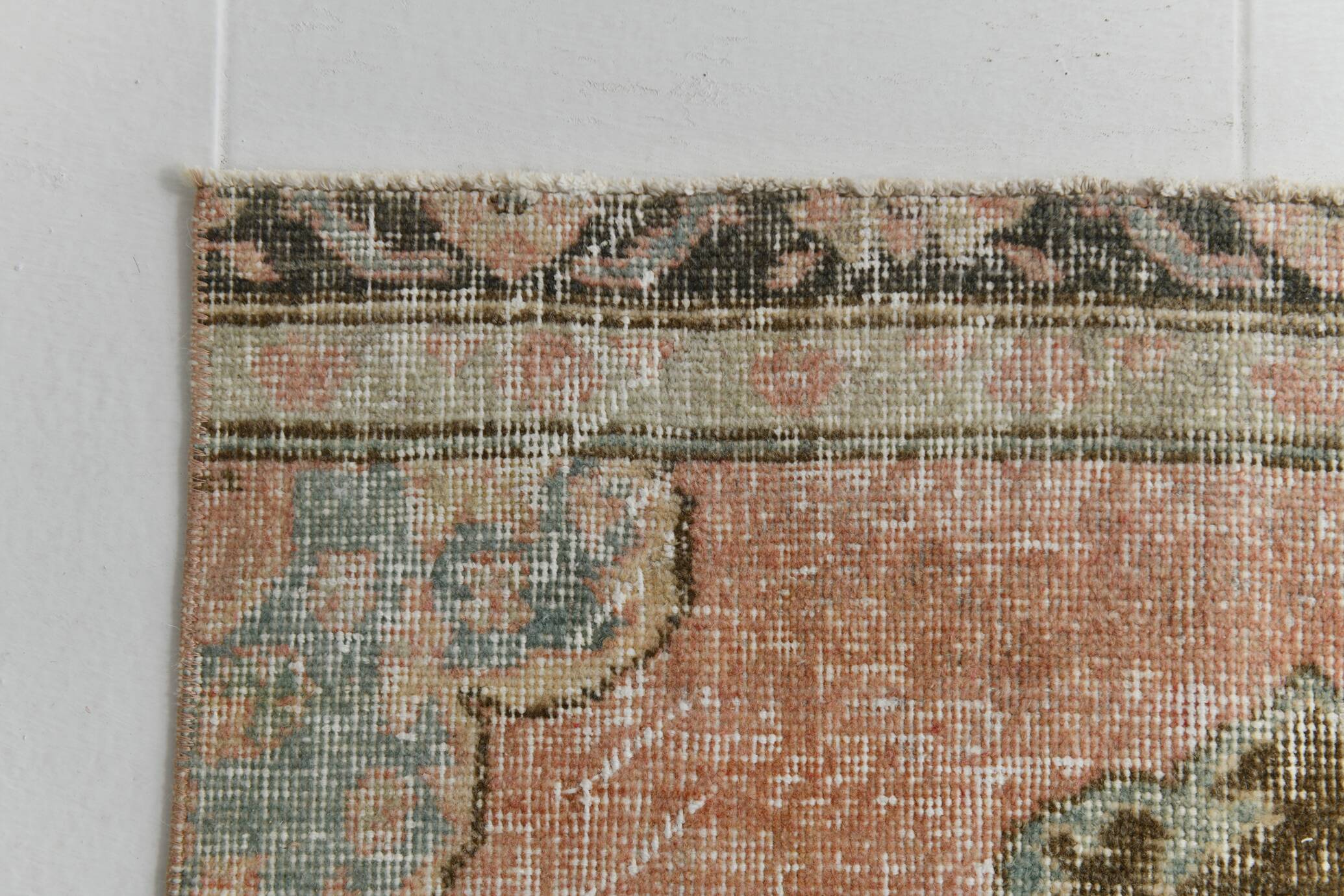 3x12 Vintage Blush Pink Classic Persian Runner Rug, 90x358Cm