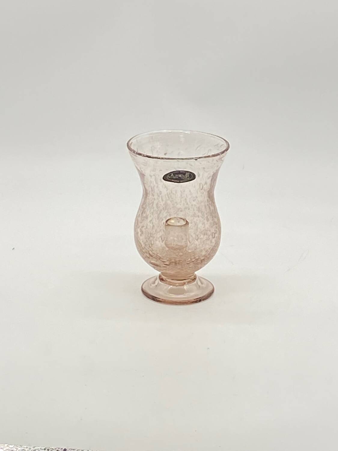 Candle holder / Tealight holder in blown / bubbled glass Larochere vintage