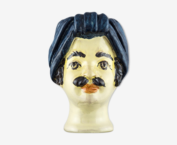 Vase tête mini bleu homme