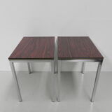 Set of 2 coffee tables with wood print