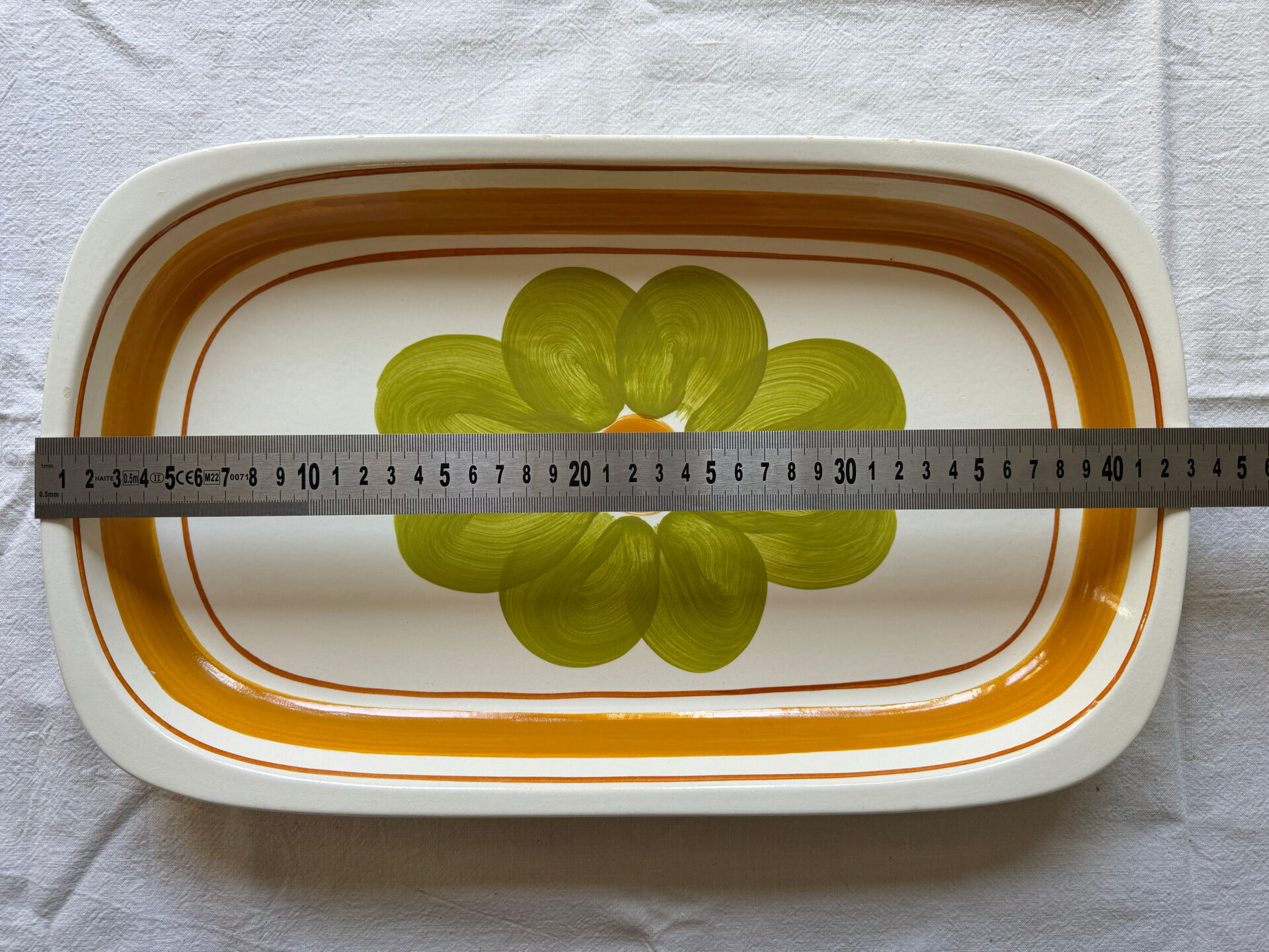Plat vintage rectangular in earthenware model monaco by salins