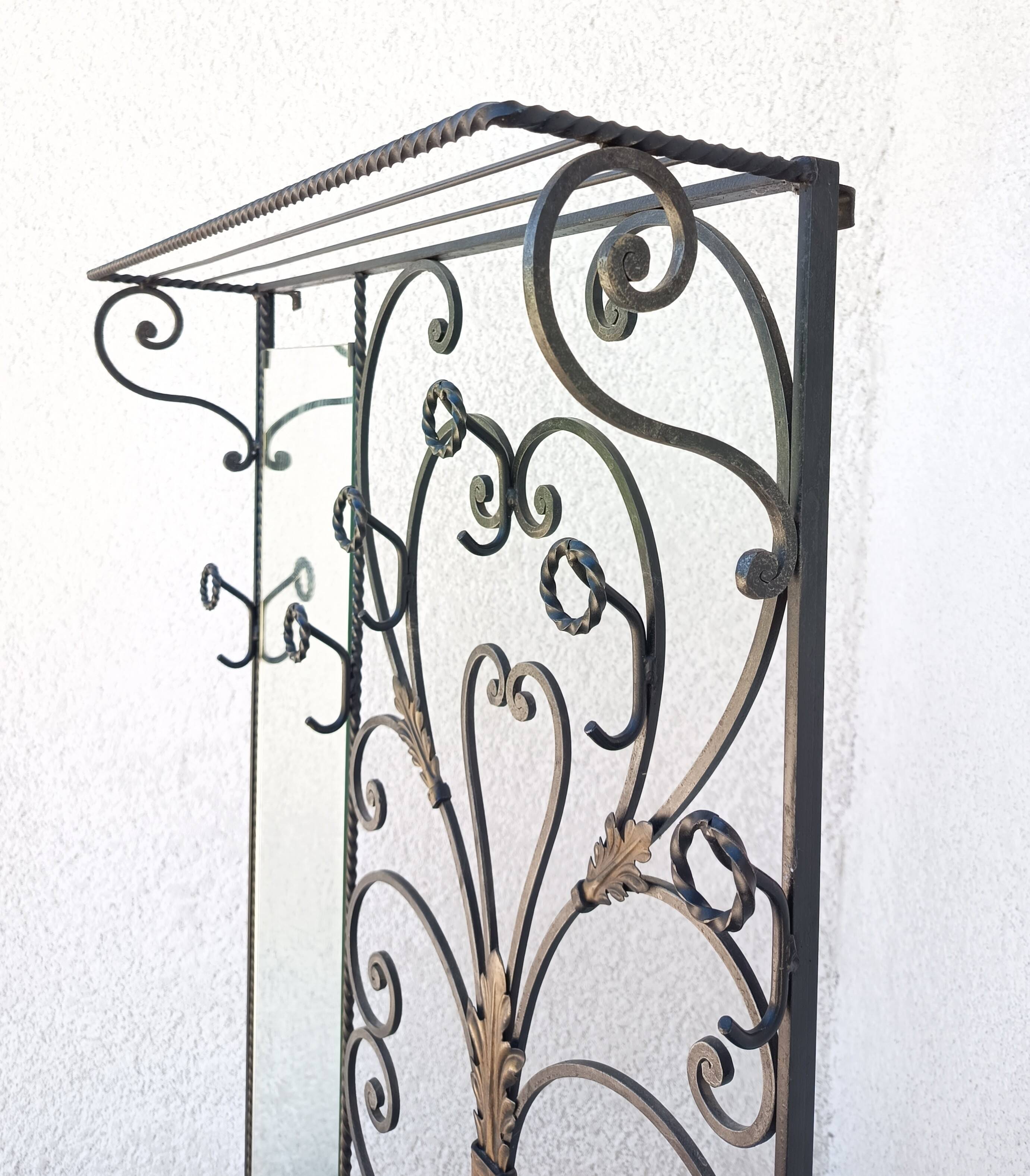 1960s wrought iron coat rack wardrobe