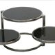 Table basse vintage Leitmotiv Swivel en métal chromé et verre, Pays-Bas 1970-1980