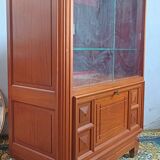 Art deco walnut display cabinet