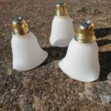 Set of 3 vintage glass hanging tulips
