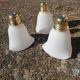 Set of 3 vintage glass hanging tulips