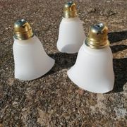Lot de 3 tulipes baladeuses suspensions vintage en verre