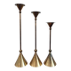 Set of three bronze candlesticks by Christian de Beaumont from the 1980s.
