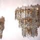 Set of 2 Kinkeldey Hollywood Regency waterfall crystal glass wall lights, 1970