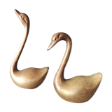 Couple of brass swans