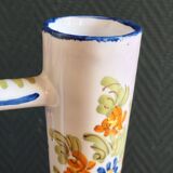 Vintage Glazed Earthenware Ewer/Pitcher – Hand-Painted Floral Decoration