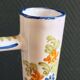 Vintage Glazed Earthenware Ewer/Pitcher – Hand-Painted Floral Decoration