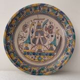 Morocco Fez flat polychrome cracked said Caravelle flamboyant eighteenth diameter 34 cm