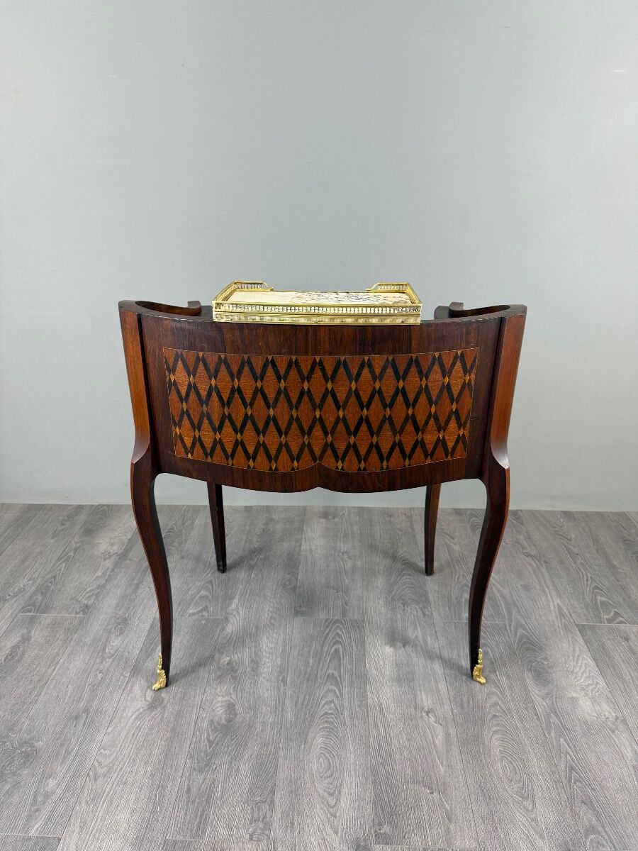 Bureau de dame Napoléon III en marqueterie et bronze doré, XIXe Siècle
