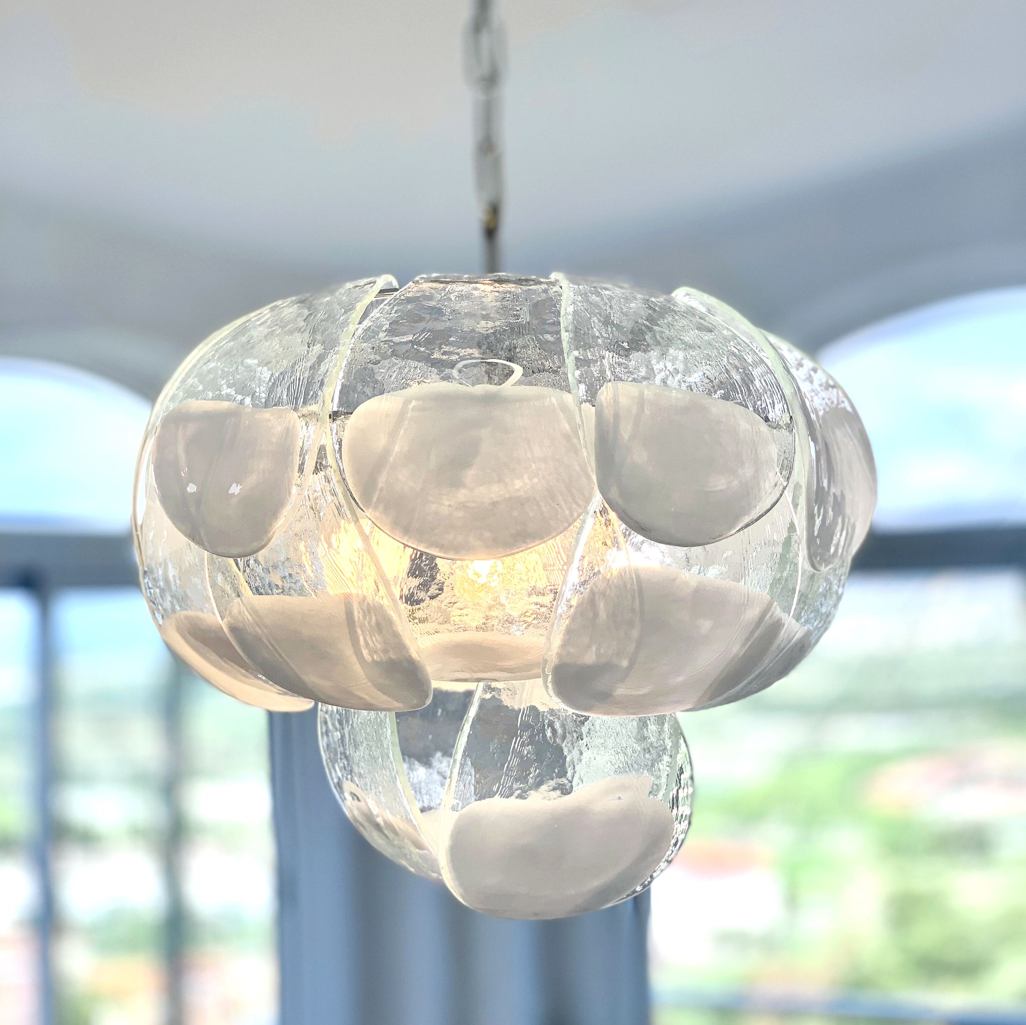 Murano glass petal chandelier by Carlo Nason for Mazzega