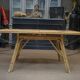 Rattan and ceramic table 1960