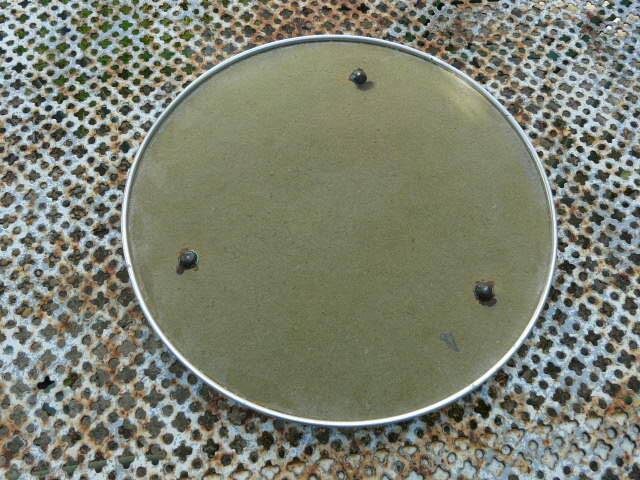 Plateau miroir rond époque art déco entourage alu