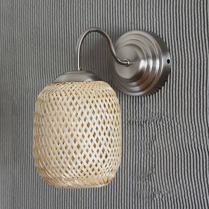 Farmhouse Decor Rattan Sconce Lamp Lights, 16x19Cm
