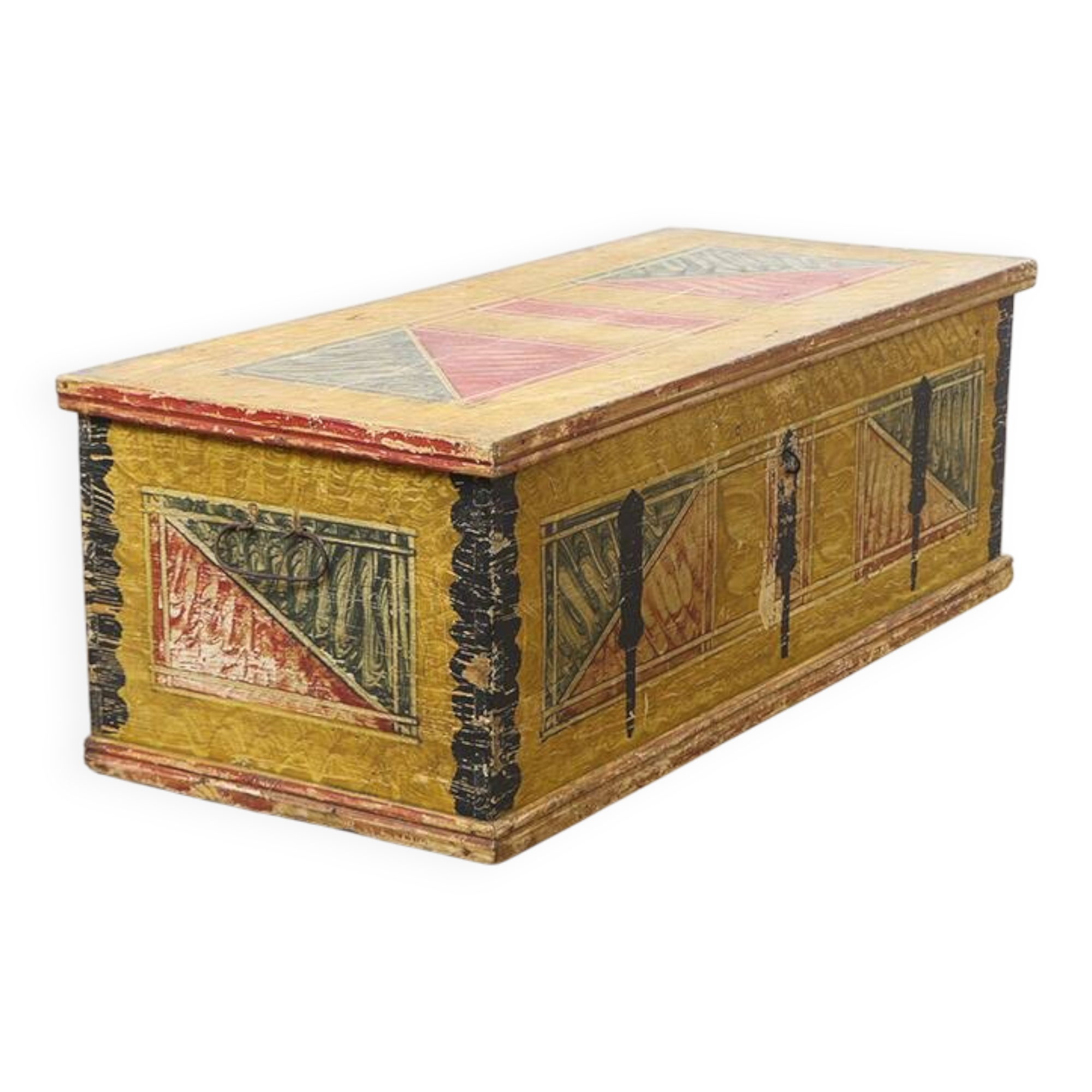 Painted Folk Art Bridal Chest