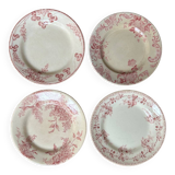 Mismatched series of 4 old “Terre de fer” flat plates