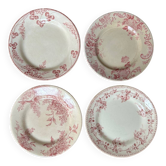 Mismatched series of 4 old “Terre de fer” flat plates