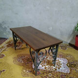 Table basse fer forgé et bois