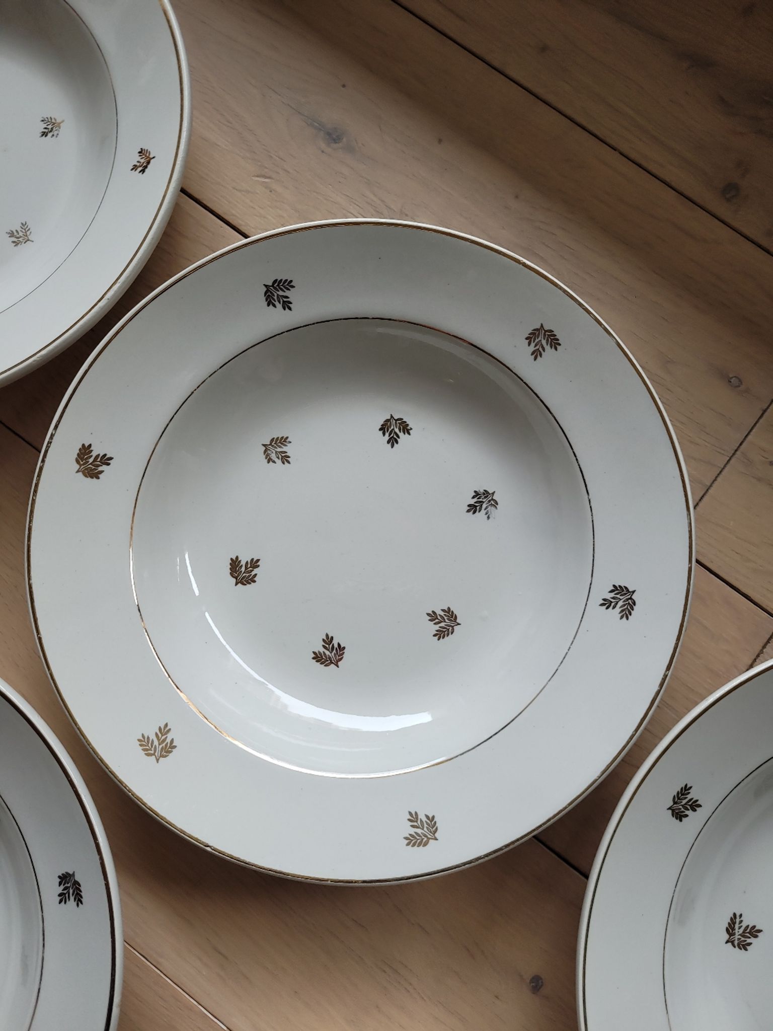 Lot de 16 assiettes creuses porcelaine opaque Badonviller