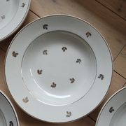 Lot de 16 assiettes creuses porcelaine opaque Badonviller