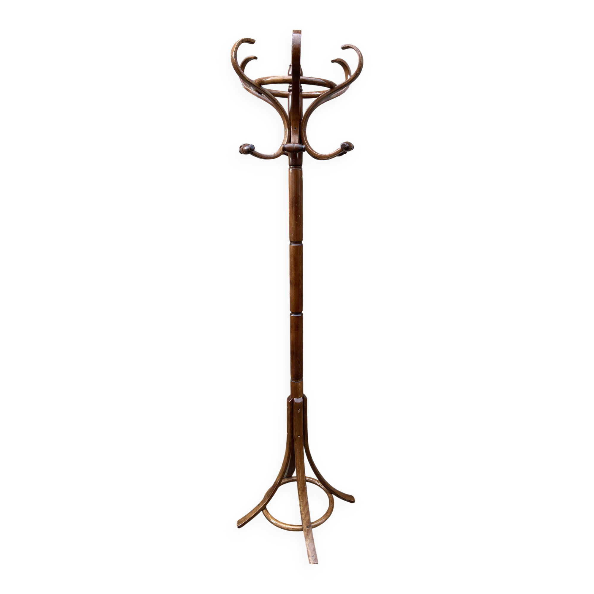 Baumann bistro coat rack on vintage parrot stand 60/70s curved wood