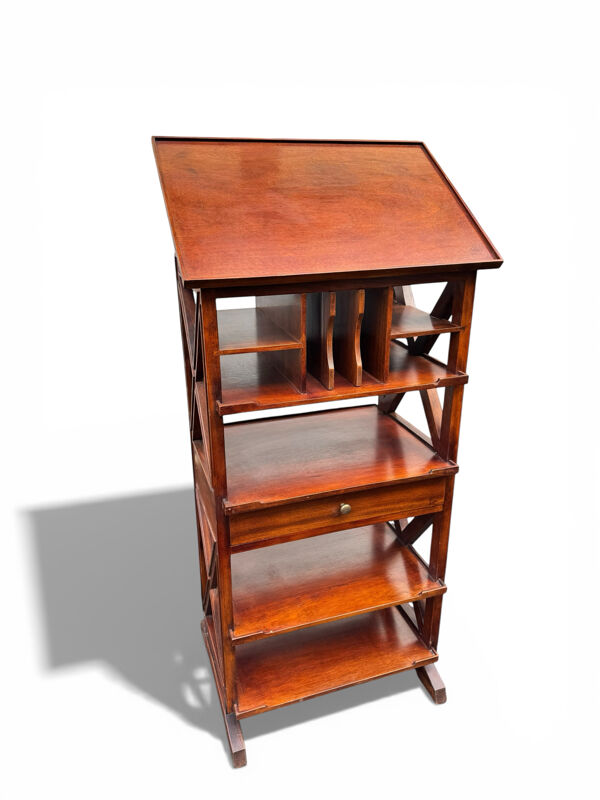 Meuble bibus à tablette inclinable – meuble de bibliothèque vintage