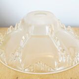 Art Deco ceiling lamp in partially frosted molded glass