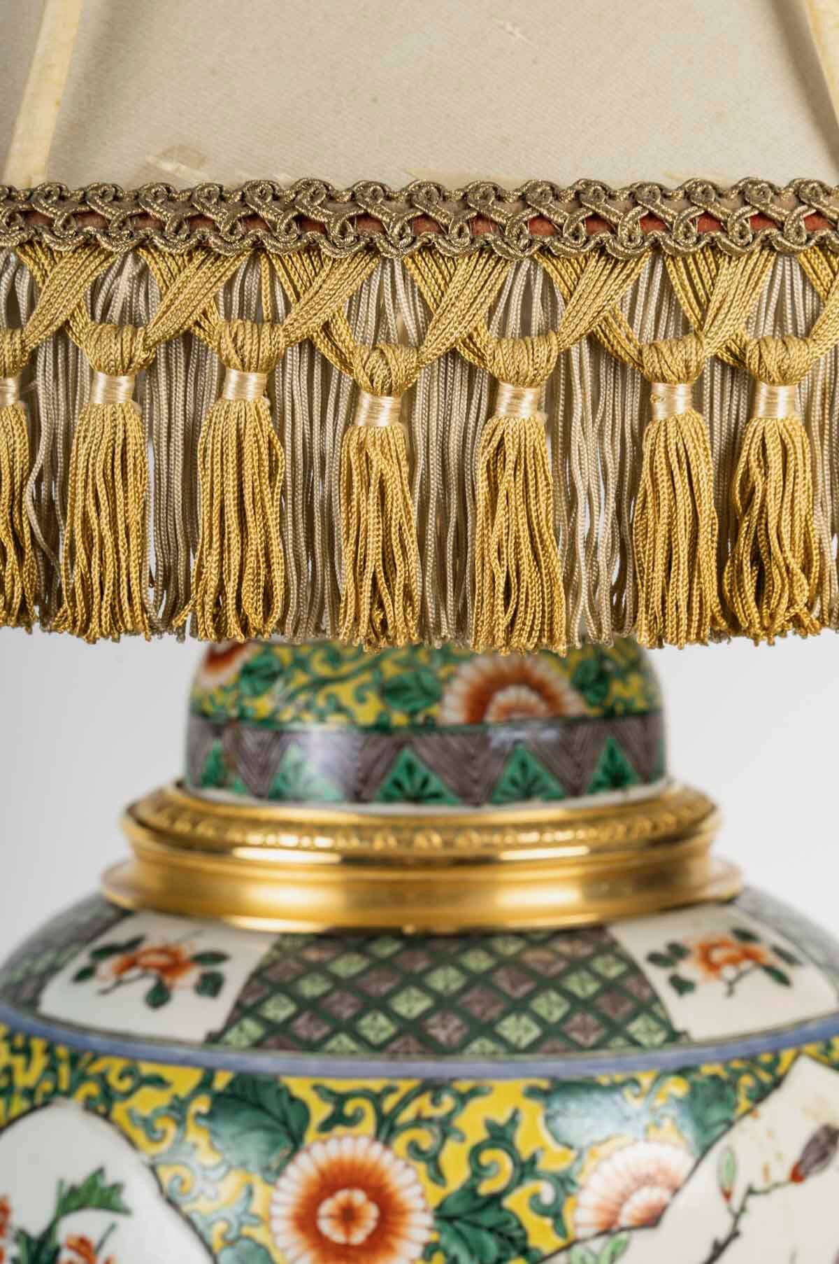 Samson Porcelain Lamp in Chinese Style, 19th Century