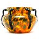 Art Deco vase, spatter glass, Welz Glassworks, Czechoslovakia, 1930s