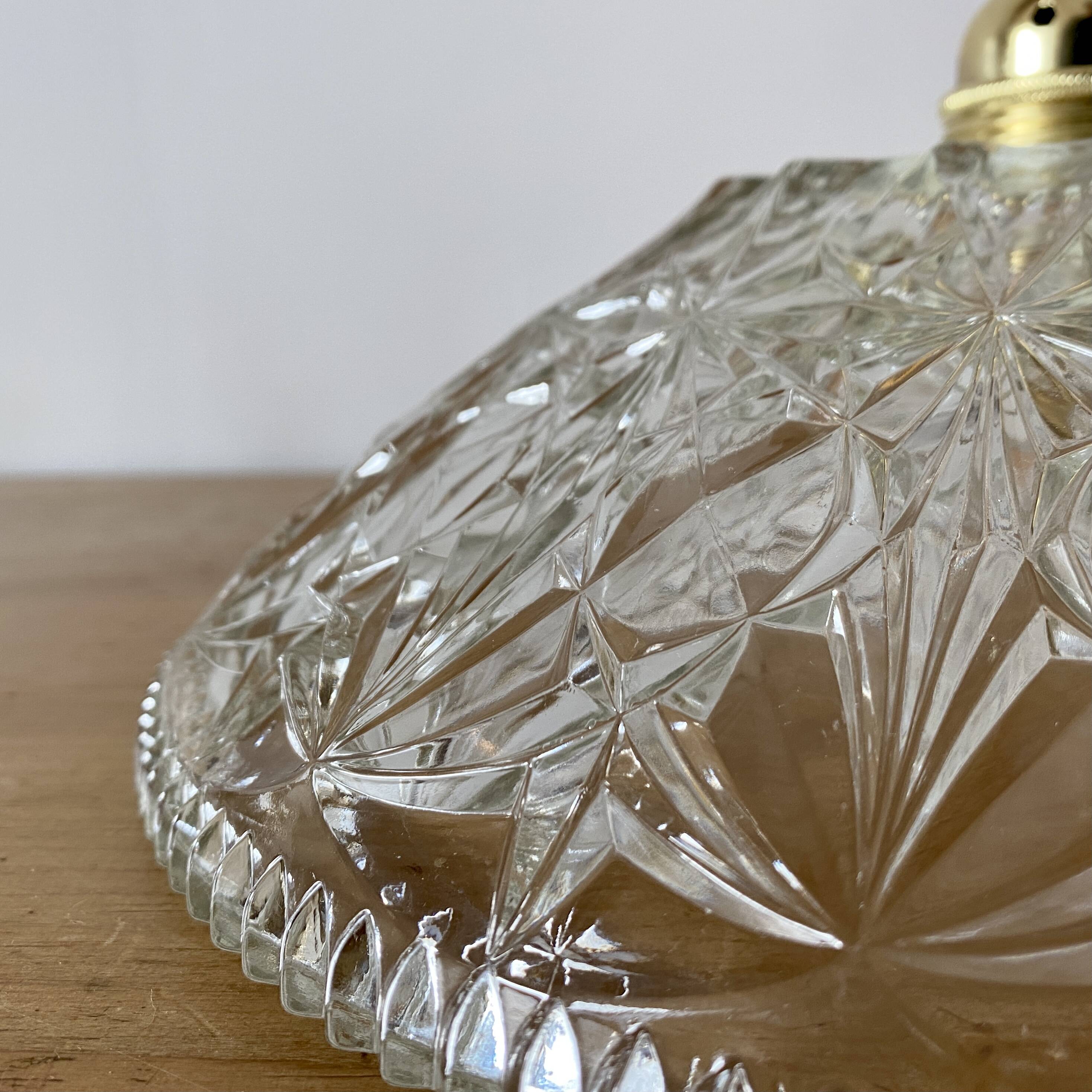 Vintage glass lampshade pendant light - tableware collection -
