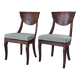 Pair of mahogany gondola chairs – Empire style – 20th century, restored